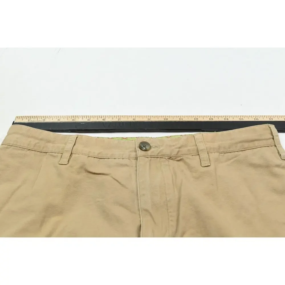 Robert Graham Chino Shorts Mens 34 Beige Khaki Flip-Cuff Cotton 10